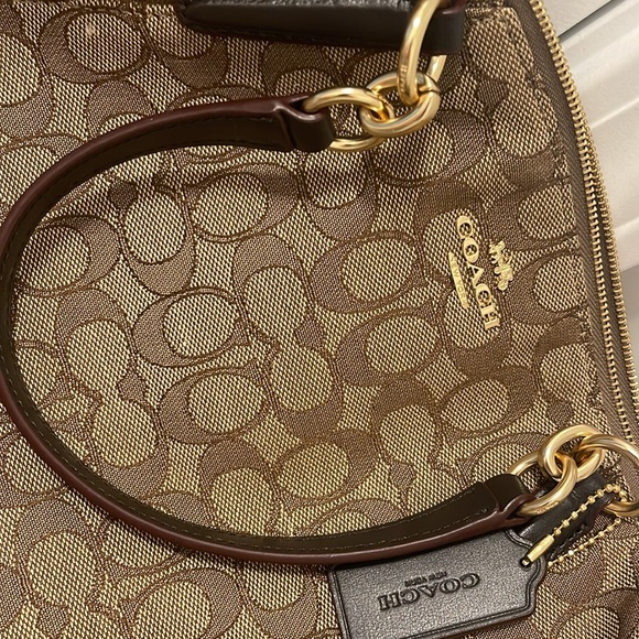 Authentic COACH Signature 2Way Shoulder Tote Bag Canvas Leather Brown - Picture 2 of 4